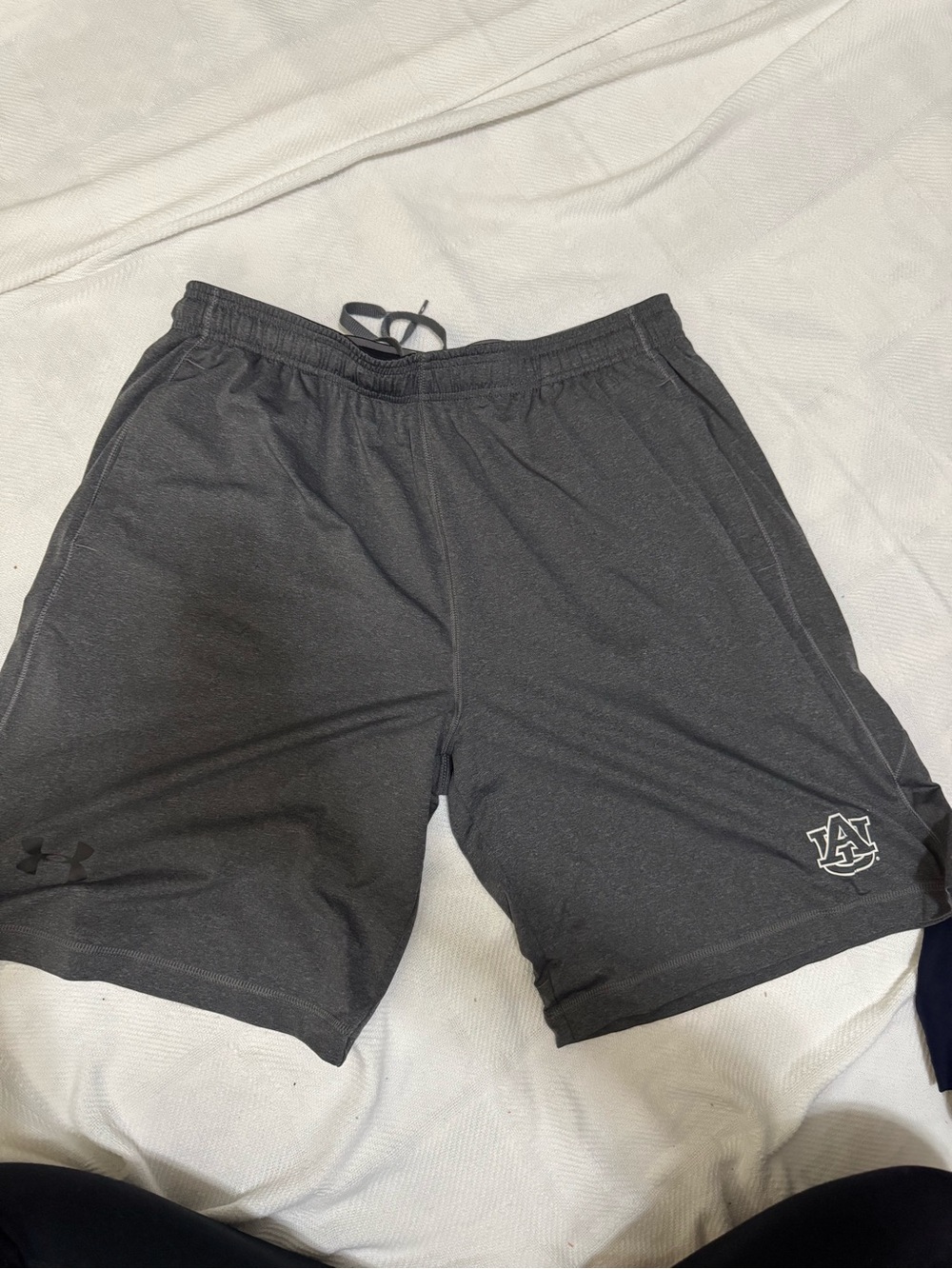 Under Armour Men's Charcoal Athletic Shorts with Auburn Logo